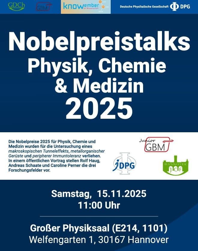 Nobelpreistalk 2025 in Physik, Chemie und Medizin