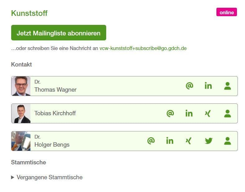 VCW-Stammtisch Kunststoff - online