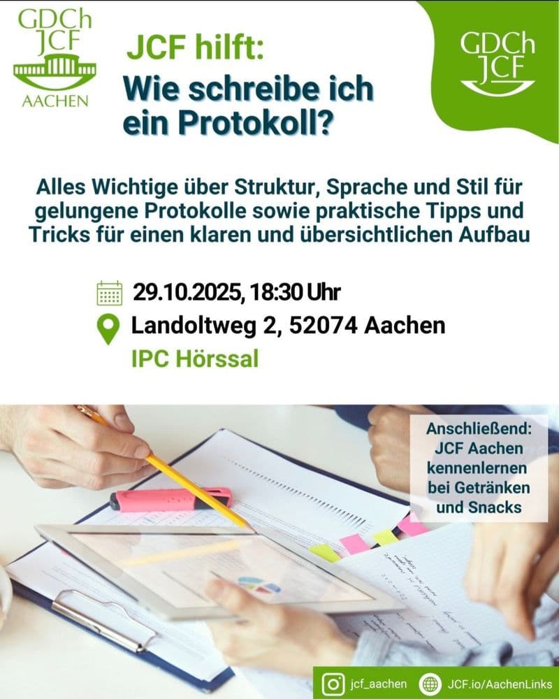 JCF hilft: Wie schreibe ich ein Protokoll?