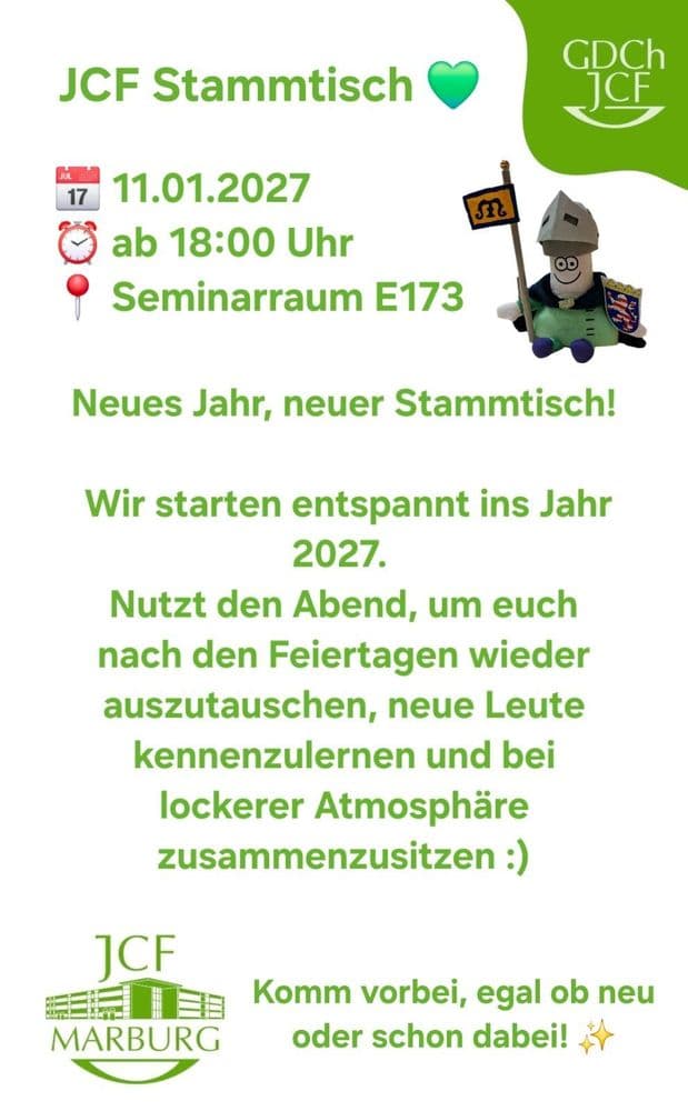 JCF Marburg Stammtisch 11.Jan.2027