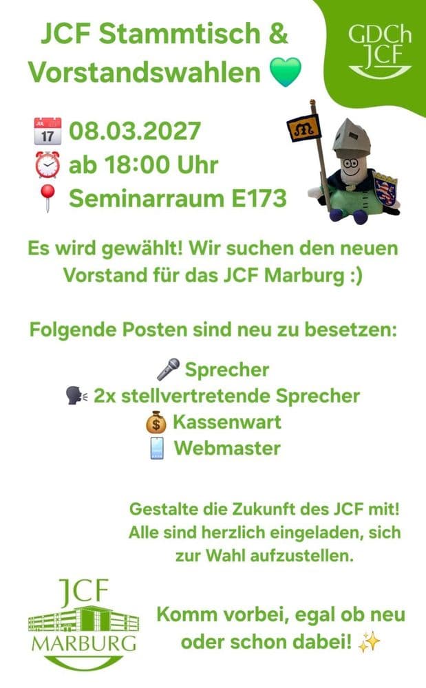JCF Stammtisch & Vorstandswahlen 💚 08.März 2027