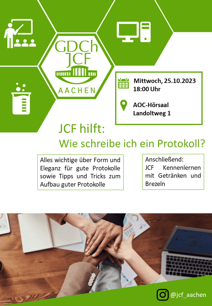 JCF hilft: Wie schreibe ich ein Protokoll? + JCF Kennenlernen Treffen
