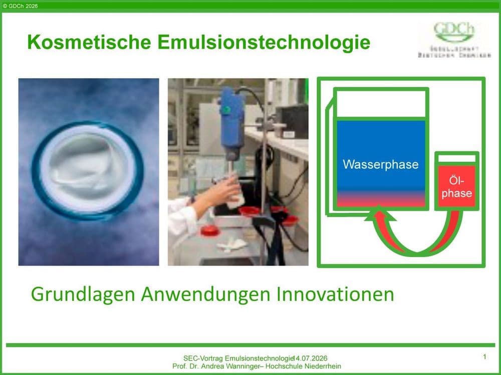 Emulsionstechnologie – Kosmetikprodukte und/oder Arzneimittel