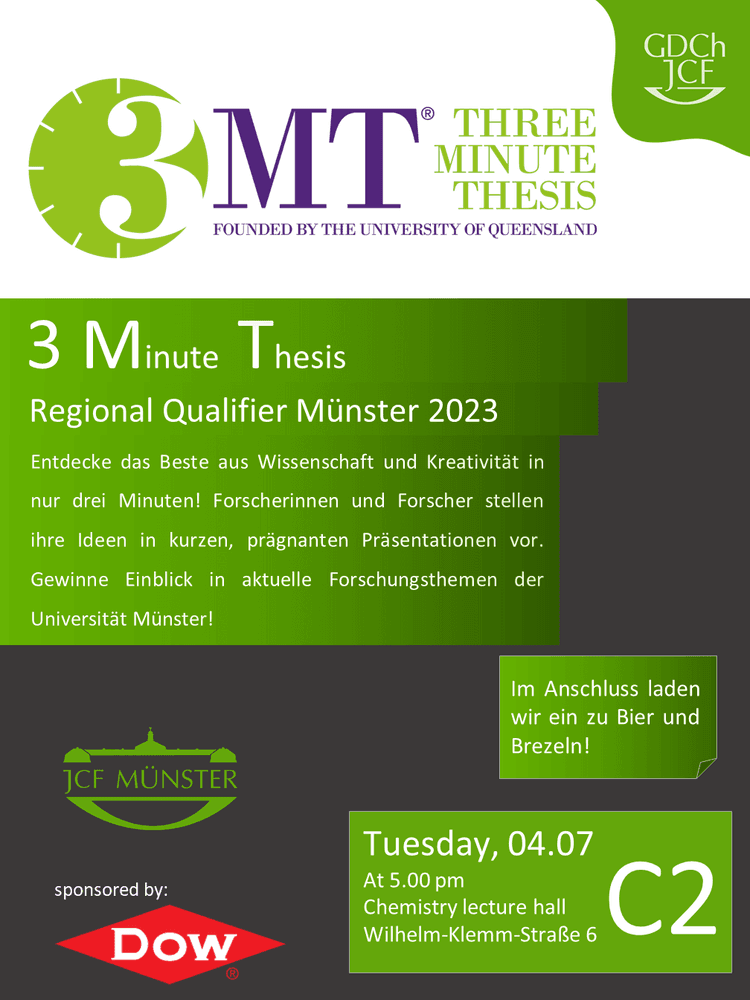 3 Minute Thesis - Regional Qualifier Münster 2023