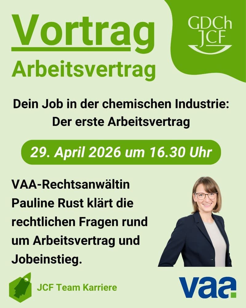 29. ADein Job in der chemischen Industrie: Der erste Arbeitsvertrag.