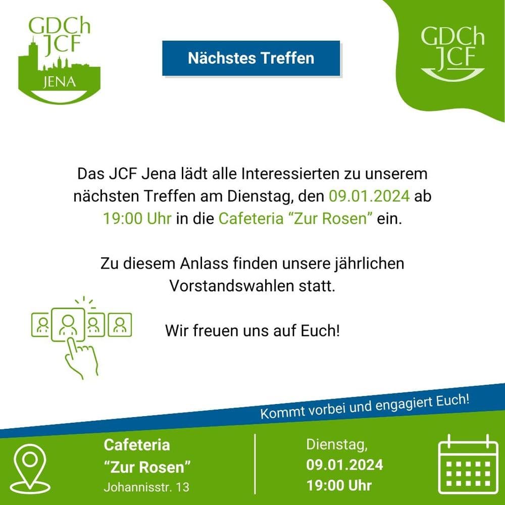 JCF Jena Stammtisch und Wahl zum Regionalvorsitz