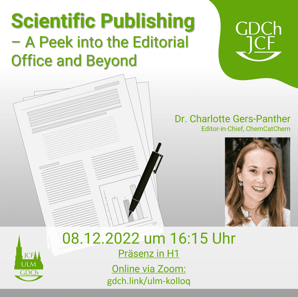 Cancelled: JCF Ulm Hybridvortrag "Scientific Publishing – A Peek into the Editorial Office and Beyond"