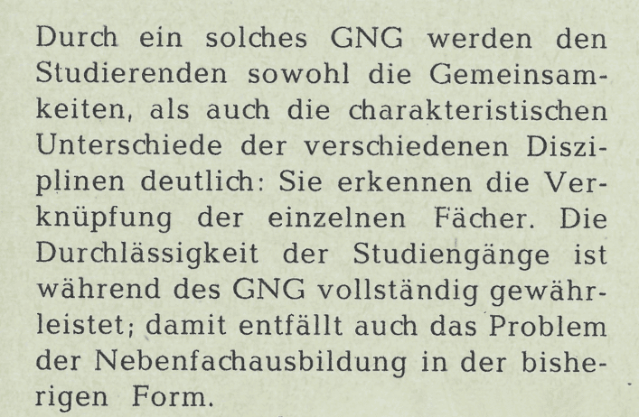 Konzept für ein neues Grundstudium