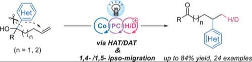Distal Heteroaryl Ipso‐Migration of Unactivated Alkenes via Cobalt/Photoredox‐Catalyzed Hydrogen/Deuterium Atom Transfer