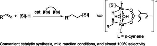 Efficient Hydrosilylation Reaction of Olefins Catalyzed by a Dinuclear Ruthenium Complex