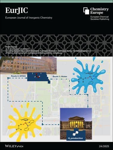 Front Cover: Unveiling Solvent‐Dependent Divergent Hydrogen Production Pathways during the Dehydrogenation of Formic Acid Using N,N′‐Iminopyridine Ruthenium(II) Complexes (Eur. J. Inorg. Chem. 24/2025)