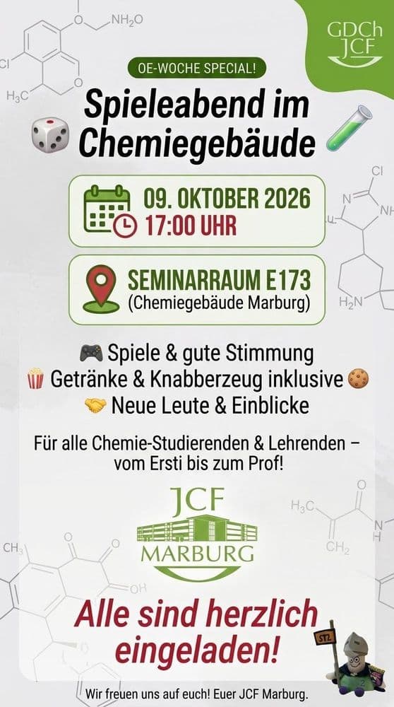 🎲 Einladung zum Spieleabend im Chemiegebäude (OE-Woche Special)! 🎲