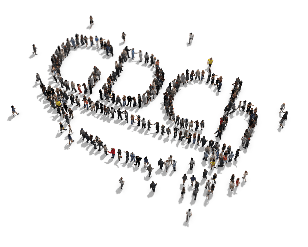 Menschen, die das GDCh-Logo formen