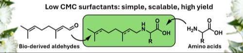 N‐Geranylated Amino Acid Surfactants with Low Critical Micelle Concentrations from Abundant, Naturally Derived Starting Materials