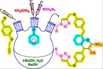 One‐Pot Four‐Component Synthesis of Novel Amino‐Tetrahydro‐Chromene Derivatives Anchored with Dual Triazole Moieties