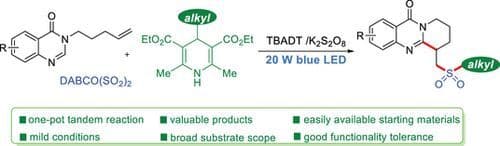 One‐Pot Tandem Alkylsulfonylation/Cyclization of Unactivated Alkenes to Construct Alkylsulfonyl‐Containing Polycyclic Quinazolinones Under Photocatalysis