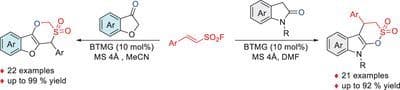 Organocatalytic Synthesis of δ‐Sultone‐Fused Benzofurans and Indoles by Annulative SuFEx Reactions of β‐Arylethenesulfonyl Fluorides