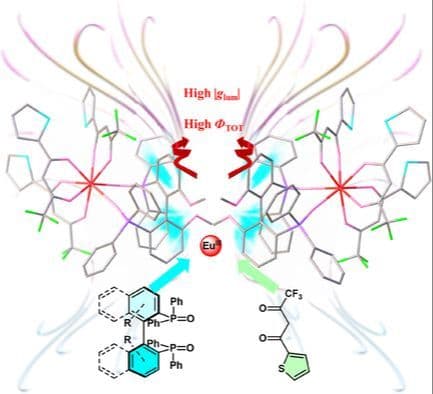 Photophysical and Chiroptical Properties of Europium(III) Enantiomers with Axially Chiral Ancillary Ligands