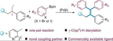 Synthesis of Triaryl‐Substituted Acyclic Olefins via Palladium‐Catalyzed γ‐C(sp3)‐H Diarylation of 2‐(2‐Phenylpropyl)pyridine Derivatives