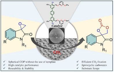 Terphenyl‐Derived Covalent Organic Polymer as Metal‐Free Catalyst for the Cycloaddition Reaction of Carbon Dioxide with Spiro‐Epoxy Oxindoles