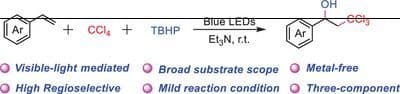 Visible‐Light‐Mediated Regioselective Trichloromethyl Hydroxylation of Alkenes: A Metal‐Free Strategy for β‐Trichloromethyl Alcohols