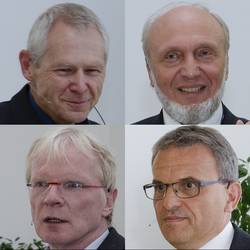 Die vier Redner des Symposiums "Energiewende, ja - aber wie?"