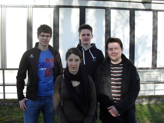 Das neue Sprecherteam im JCF Bonn (v.l.n.r.): Raiko Hahn (stellv. Regionalsprecher), Pia Schmidt (stellv. Regionalsprecherin), Maximilian Bogner (Kassenwart) und David Hoffmann (Regionalsprecher)